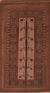 Kilim Brown Hand Knotted 5'1" X 9'3"  Area Rug 100-109286