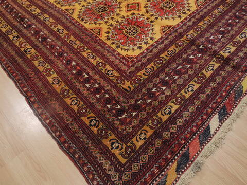 Khan Mohammadi Yellow Hand Knotted 89 X 107  Area Rug 100-109292 Image 10