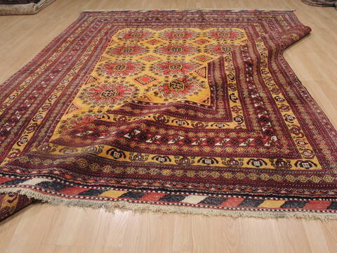 Khan Mohammadi Yellow Hand Knotted 89 X 107  Area Rug 100-109292 Image 15
