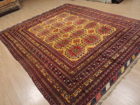 Khan Mohammadi Yellow Hand Knotted 89 X 107  Area Rug 100-109292 Image 16