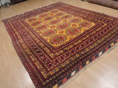 Khan Mohammadi Yellow Hand Knotted 89 X 107  Area Rug 100-109292 Image 5