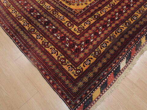 Khan Mohammadi Yellow Hand Knotted 89 X 107  Area Rug 100-109292 Image 6