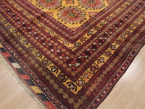 Khan Mohammadi Yellow Hand Knotted 89 X 107  Area Rug 100-109292 Image 8