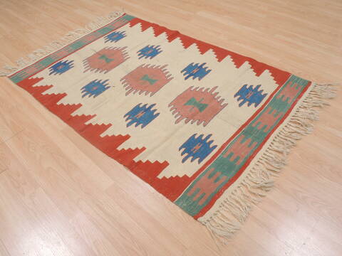 Kilim Beige Flat Woven 39 X 57  Area Rug 100-109308 Image 2