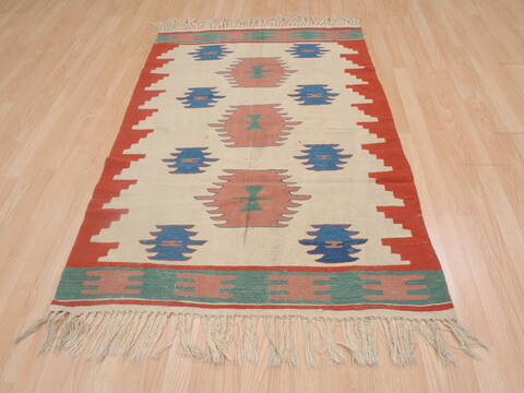 Kilim Beige Flat Woven 39 X 57  Area Rug 100-109308 Image 3