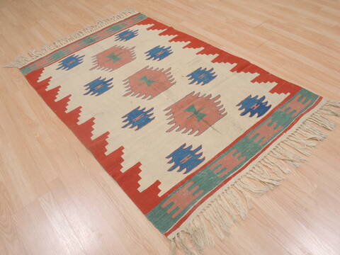 Kilim Beige Flat Woven 39 X 57  Area Rug 100-109308 Image 4
