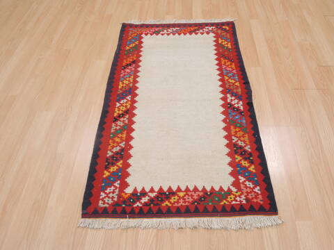 Kilim Beige Flat Woven 26 X 43  Area Rug 100-109309 Image 4