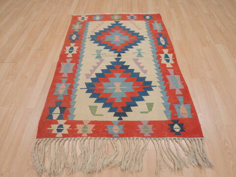 Kilim Red Flat Woven 35 X 52  Area Rug 100-109311 Image 1