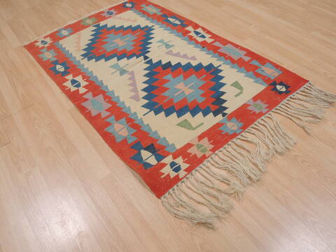 Kilim Red Flat Woven 35 X 52  Area Rug 100-109311 Image 2
