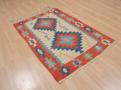 Kilim Red Flat Woven 35 X 52  Area Rug 100-109311 Image 5
