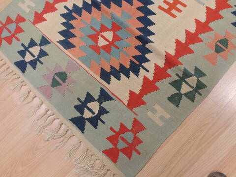 Kilim Green Flat Woven 38 X 59  Area Rug 100-109314 Image 13
