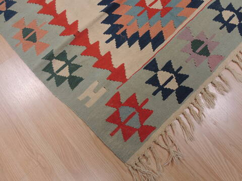 Kilim Green Flat Woven 38 X 59  Area Rug 100-109314 Image 7