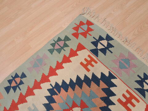 Kilim Green Flat Woven 38 X 59  Area Rug 100-109314 Image 9