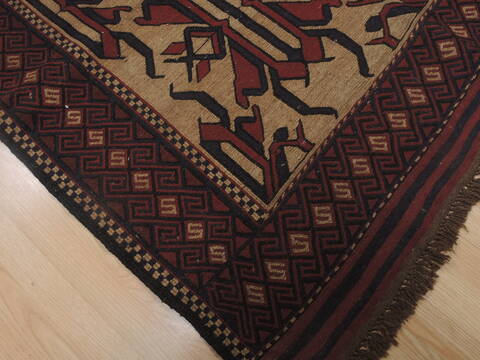 Kilim Red Hand Knotted 57 X 89  Area Rug 100-109322 Image 6