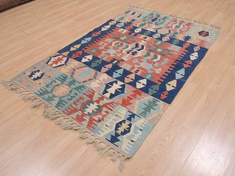 Kilim Red Hand Knotted 39 X 511  Area Rug 100-109326 Image 2