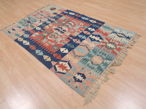 Kilim Red Hand Knotted 39 X 511  Area Rug 100-109326 Image 3
