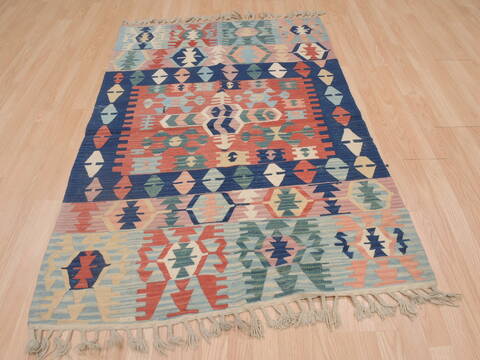 Kilim Red Hand Knotted 39 X 511  Area Rug 100-109326 Image 4