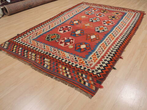 Kilim Red Flat Woven 59 X 92  Area Rug 100-109327 Image 2