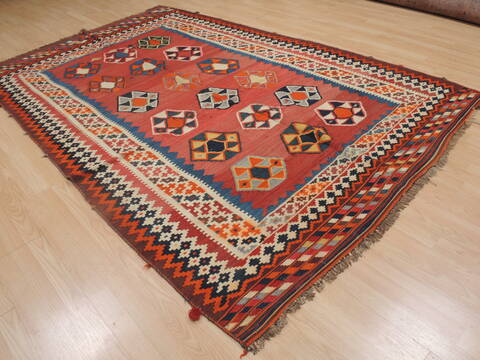Kilim Red Flat Woven 59 X 92  Area Rug 100-109327 Image 6
