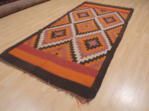 Kilim Red Runner Flat Woven 46 X 95  Area Rug 100-109328 Image 2