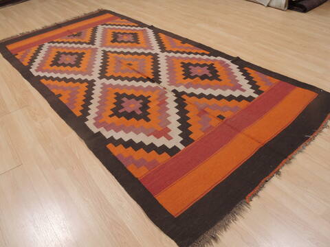 Kilim Red Runner Flat Woven 46 X 95  Area Rug 100-109328 Image 3