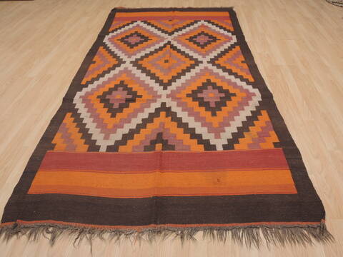 Kilim Red Runner Flat Woven 46 X 95  Area Rug 100-109328 Image 4