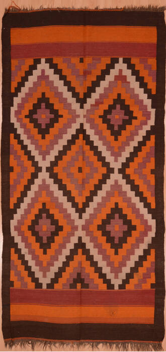 Kilim Red Runner Flat Woven 46 X 95  Area Rug 100-109328 Image 0