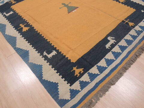 Kilim Orange Flat Woven 68 X 99  Area Rug 100-109330 Image 10
