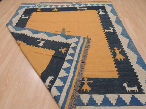 Kilim Orange Flat Woven 68 X 99  Area Rug 100-109330 Image 11