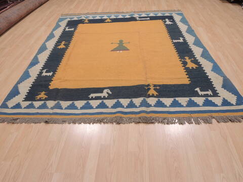 Kilim Orange Flat Woven 68 X 99  Area Rug 100-109330 Image 15