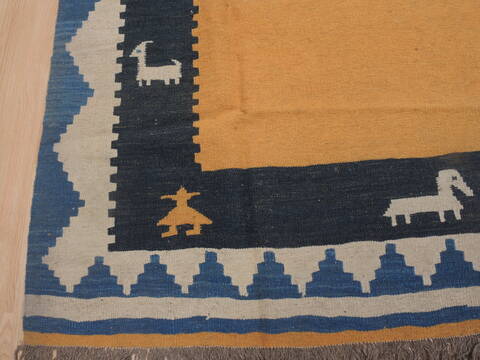 Kilim Orange Flat Woven 68 X 99  Area Rug 100-109330 Image 2