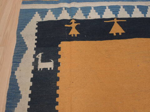 Kilim Orange Flat Woven 68 X 99  Area Rug 100-109330 Image 7