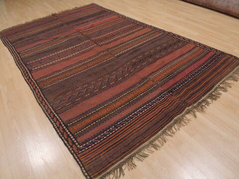Kilim Brown Flat Woven 55 X 95  Area Rug 100-109332 Image 6