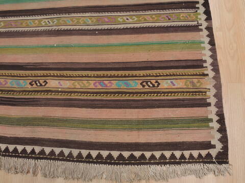 Kilim Green Runner Flat Woven 41 X 103  Area Rug 100-109338 Image 7
