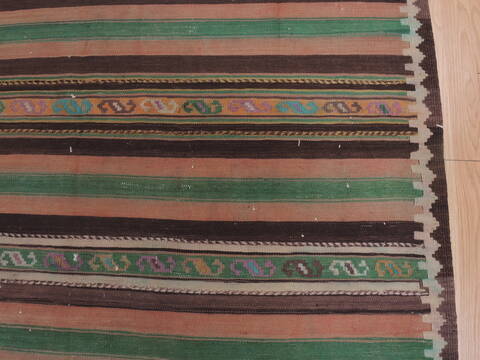 Kilim Green Runner Flat Woven 41 X 103  Area Rug 100-109338 Image 8