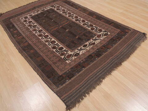 Kilim Brown Flat Woven 410 X 77  Area Rug 100-109347 Image 12