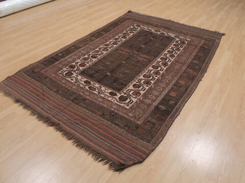 Kilim Brown Flat Woven 410 X 77  Area Rug 100-109347 Image 8
