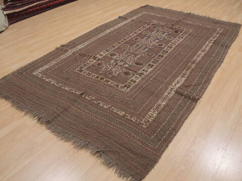 Kilim Brown Hand Knotted 57 X 810  Area Rug 100-109351 Image 2