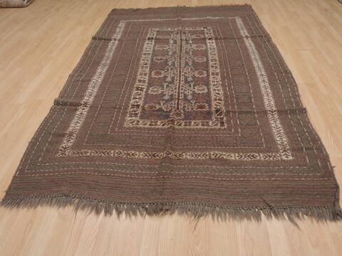 Kilim Brown Hand Knotted 57 X 810  Area Rug 100-109351 Image 4