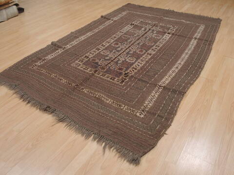 Kilim Brown Hand Knotted 57 X 810  Area Rug 100-109351 Image 5