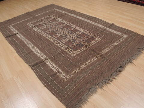 Kilim Brown Hand Knotted 57 X 810  Area Rug 100-109351 Image 6
