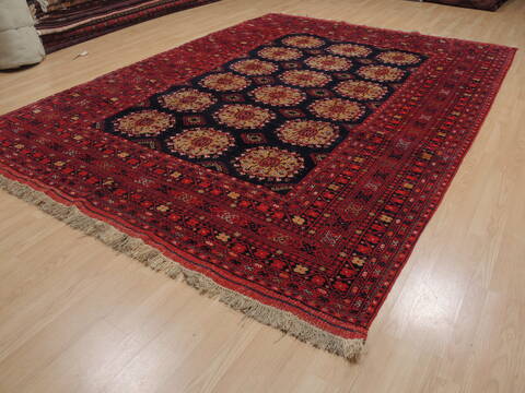 Khan Mohammadi Blue Hand Knotted 84 X 114  Area Rug 100-109353 Image 2