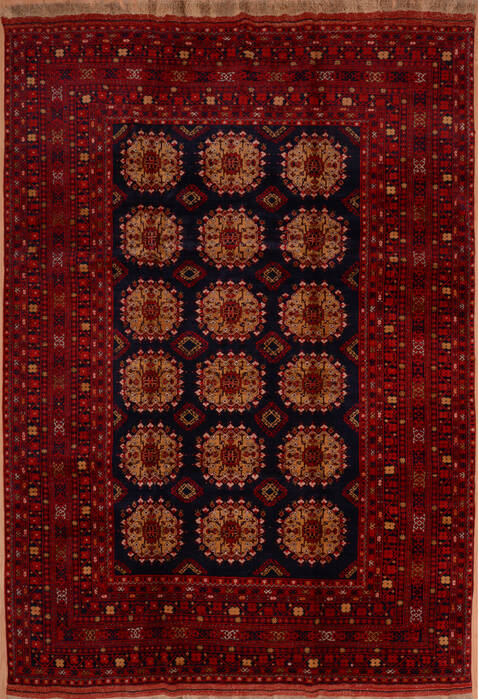 Khan Mohammadi Blue Hand Knotted 84 X 114  Area Rug 100-109353 Image 0