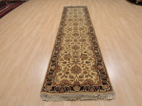 Jaipur Beige Runner Hand Knotted 27 X 105  Area Rug 100-109367 Image 1