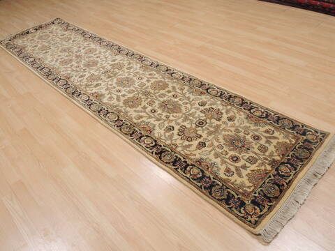 Jaipur Beige Runner Hand Knotted 27 X 105  Area Rug 100-109367 Image 6