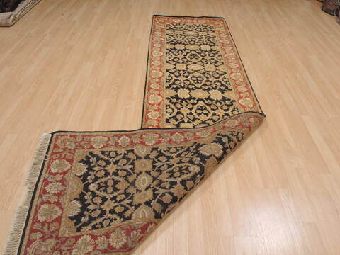 Jaipur Black Runner Hand Knotted 27 X 102  Area Rug 100-109368 Image 12