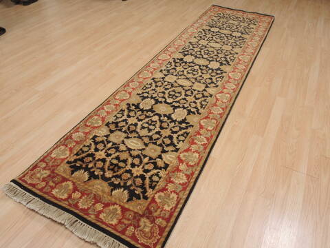 Jaipur Black Runner Hand Knotted 27 X 102  Area Rug 100-109368 Image 5