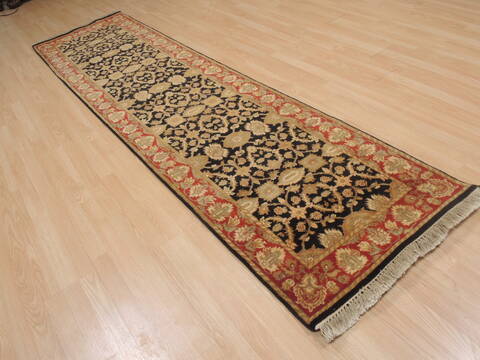 Jaipur Black Runner Hand Knotted 27 X 102  Area Rug 100-109368 Image 6