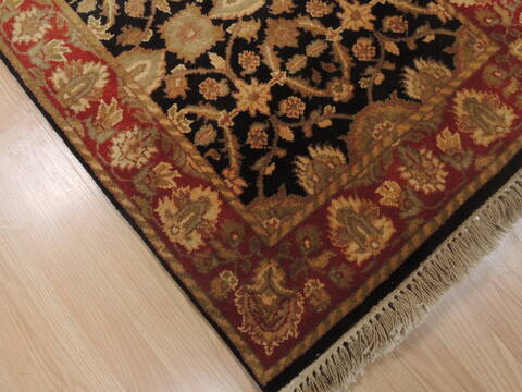 Jaipur Black Runner Hand Knotted 27 X 102  Area Rug 100-109368 Image 7