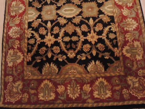 Jaipur Black Runner Hand Knotted 27 X 102  Area Rug 100-109368 Image 8